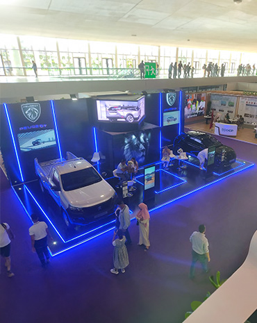 "Stand d'exposition pour Peugeot au Salon International du Cheval d'El Jadida au Maroc,Stand Expo Maroc."
