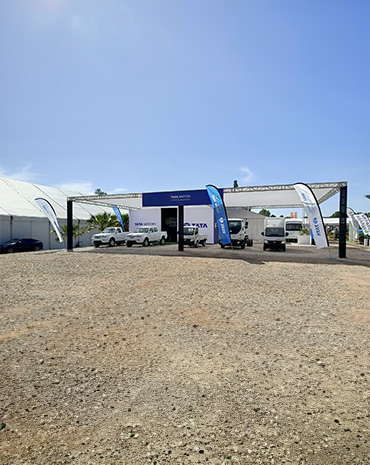"Location d'écrans LED et sonorisation pour l'événement Tata Motors au SIAM à Meknès,Stand Expo Maroc."