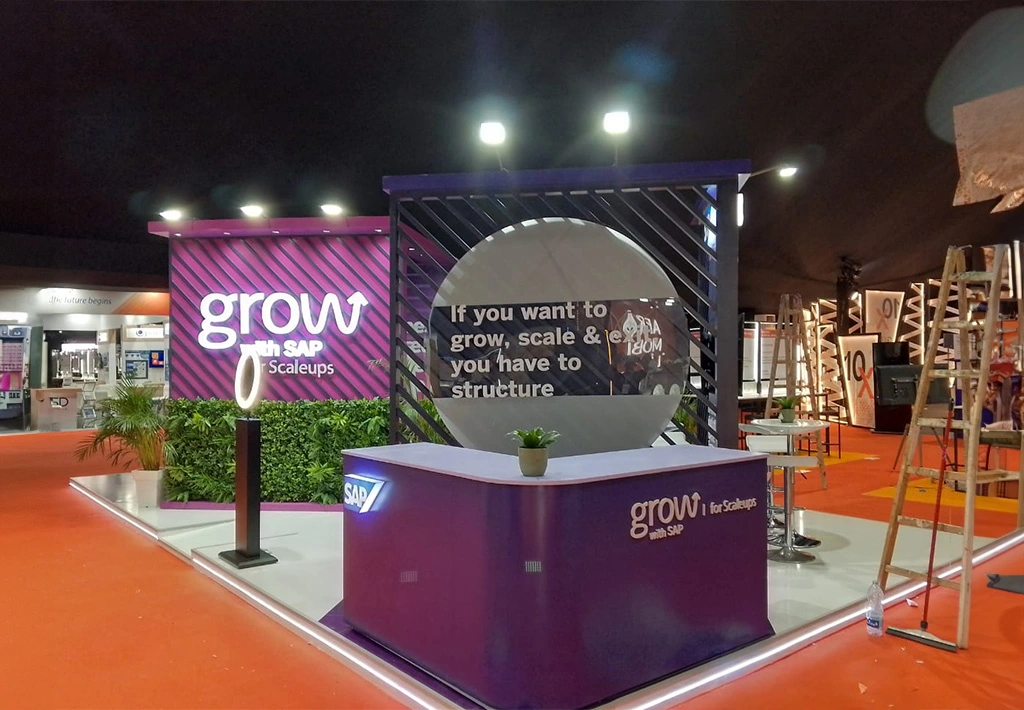 Construction de stand pour GROW SAP à GITEX Africa au maroc ,Stand d'exposition au Maroc.